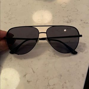Quay Black Aviator Sunglasses